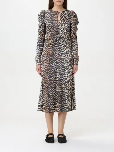 GANNI DRESS GANNI WOMAN COLOR BROWN,G54730032