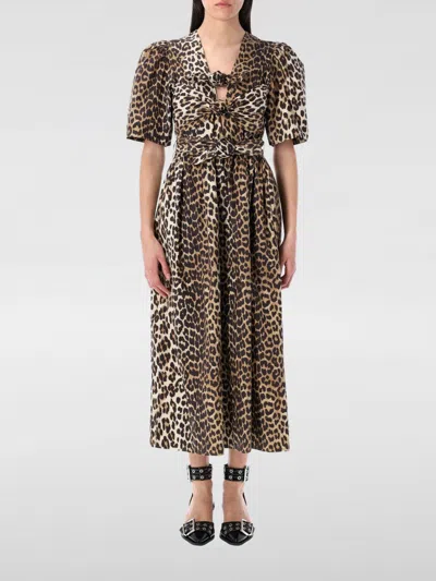 GANNI DRESS GANNI WOMAN COLOR BROWN,G77348032