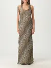 Ganni Animal Print Scoop Neckline Floor-length Dress