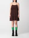 Ganni Woman Mini Dress Brown Size 4 Polyester In Brown