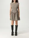 Ganni Flock Check Suiting Corset Mini Dress
