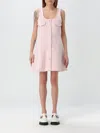 Ganni Women's Heavy Fleece Mini Dress In Pink