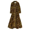 Ganni Animal Print Dress Chest Pockets In Green