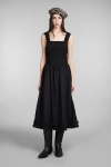 Ganni Organic Poplin Smock Dress In Black