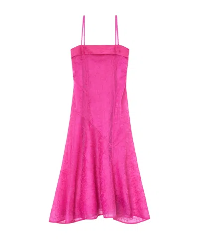 Ganni Dress In Pink Shibori Organza