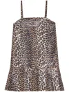 Ganni Leopard Print Mini Dress In Multicolor