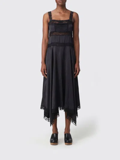 Ganni Dress Woman In Black