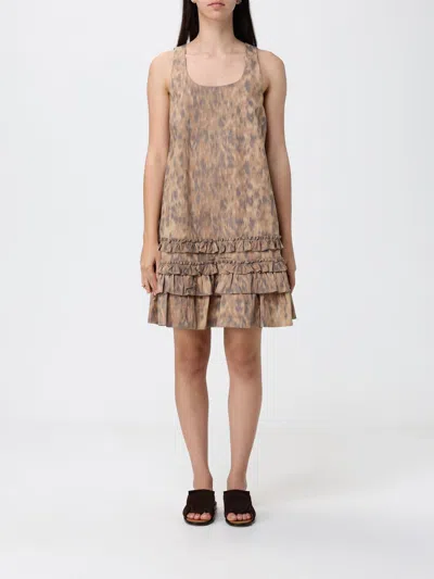 Ganni Dress Woman  In Brown