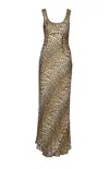 Ganni Animal Print Scoop Neckline Floor-length Dress
