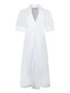Ganni Poplin Midi Dress Bright White Size 22 In White