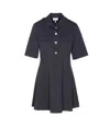 Ganni Mini Dress With Scalloped Buttons In Blue