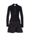 Ganni Flared Dress In Black