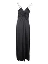 Ganni Crepe Jersey Maxi Dress In Black
