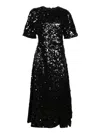 Ganni Midi Velvet And Sequin Dress (size 34) In Black