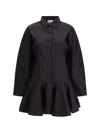 Ganni Women Short Chemisier Dress In Black
