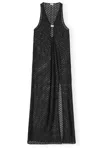 Ganni Black Hardware Maxi Dress In Nero Neri E Grigi