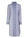 Ganni Blue-patchwork Style Chemisier In Blue
