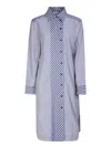 Ganni Blue-patchwork Style Chemisier In Blue