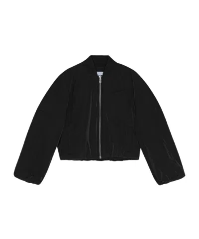 GANNI GANNI TWILL OVERSIZED SHORT BOMBER JACKET