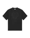 Ganni Logo Crystal-embellished Cotton T-shirt In Phantom
