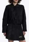 Ganni Duchesse Cropped Jacket In Black