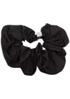 Ganni Duchesse Metal-embellished Nylon-blend Scrunchie In Black
