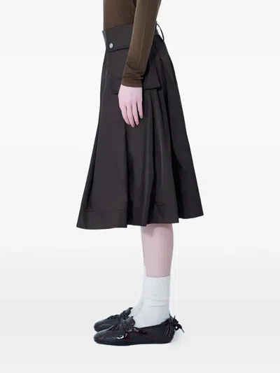 Ganni Duchesse Midi Skirt In Black