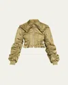 Ganni Nylon Short Bomber Jacket
