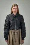 Ganni Duchesse Nylon Fitted Jacket In Black