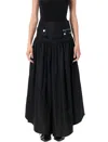 Ganni Duchesse Nylon Skirt In Black
