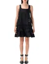 Ganni Zip-fastening Pocket Mini Dress In Black