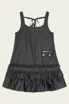 Ganni Zip-fastening Pocket Mini Dress In Black