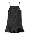 Ganni Duchesse Satin Sleeveless Mini Dress In Black