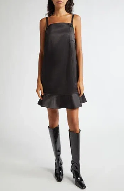 GANNI GANNI DUCHESSE SATIN MINIDRESS