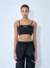 Ganni Black Duchesse Nylon Camisole In Black