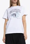 Ganni Basic Jersey Duckie Relaxed T-shirt In White