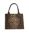 Ganni Large Easy Shopper Bag Print In Brown