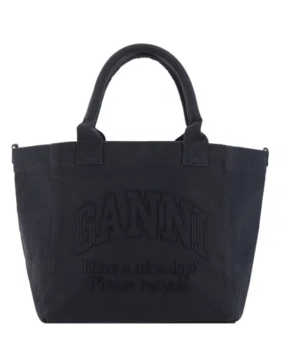 Ganni Easy Tote Bag In Black
