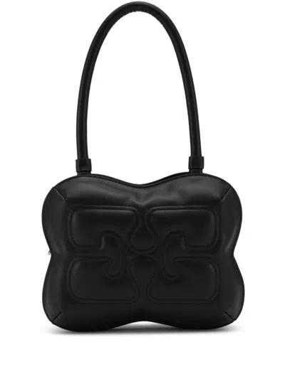 Ganni Eco-friendly Butterfly Handbag For Women In Black