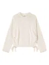 Ganni Drawstring Sweater In White