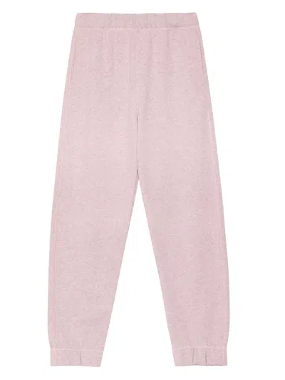 Ganni Elastic-cuff Cotton Trousers In Pink