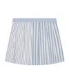 Ganni Striped Pleated Mini Skirt In White