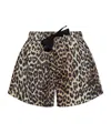 Ganni Black & Brown Duchesse Nylon Shorts In Black