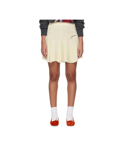 Ganni Elastic Waist Skirt In Nude