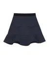 Ganni Navy Heavy Fleece Miniskirt In Black