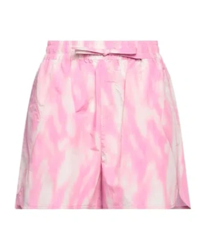 Ganni Elastic Waistband Shorts In Pink