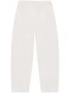 Ganni Elasticated-waist Tapered Trousers In White