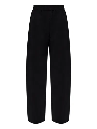 Ganni Elasticated-waist Trousers In Black