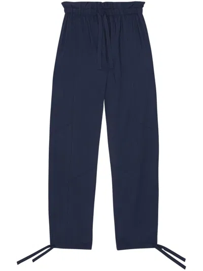 Ganni Light Elasticated Waist Pants In Sky Captain In Blue