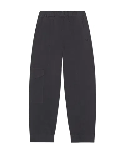 Ganni Elasticated-waistband Cargo Trousers In Black